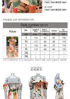 2025 nueva falda de playa de un hombro con estampado de gasa, vestido largo estilo vacaciones junto al mar para mujer - details 2