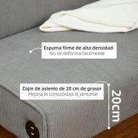Sofá de 2 Plazas con 2 Puertos USB Tapizado en Panal Sofá de Salón sin Reposabrazos con 1 Puerto Tipo-C y Patas de Madera de Caucho Carga 240 kg 110x60x85 cm Amarillo - details 14