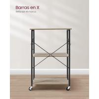 Estantería de Cocina con Ruedas, Carrito de Servicio de 3 Niveles, Estantería para Microondas, Horno, Tostadora, Marco de Metal con 6 Ganchos, Marrón Rústico y Negro - details 33