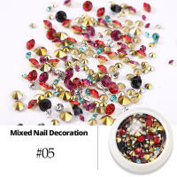 Piedras preciosas de imitación mezcladas para uñas gemas de cristal de espalda plana cuentas de joyería irregulares accesorios de decoración de Arte de uñas 3D marca Clou Beaute - details 3