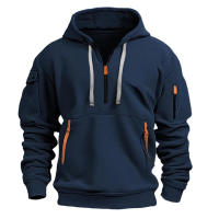 Sudadera con capucha personalizada con múltiples bolsillos para hombre, holgada, cómoda, informal y deportiva - details 8