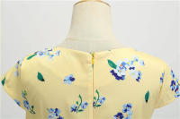 Women summer vintage 1950s 60s big swing party polka dot dress - details 13