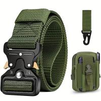 Cinturón de Deporte de Combinación con Hebilla de Serpiente Imitación para Hombres Estilo Casual y Tendencia para Actividades al Aire Libre y Turismo - details 3