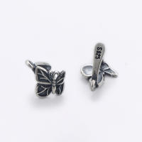 Colgante de Mariposa de Plata S925 Vintage Botón de Jade para Hombres y Mujeres Joyería de Pulseras - details 1