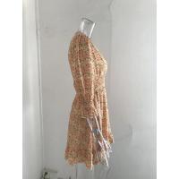 Vestido de flores fragmentadas de manga corta con estampado bohemio, jersey de cintura, longitud media, nuevo - details 6