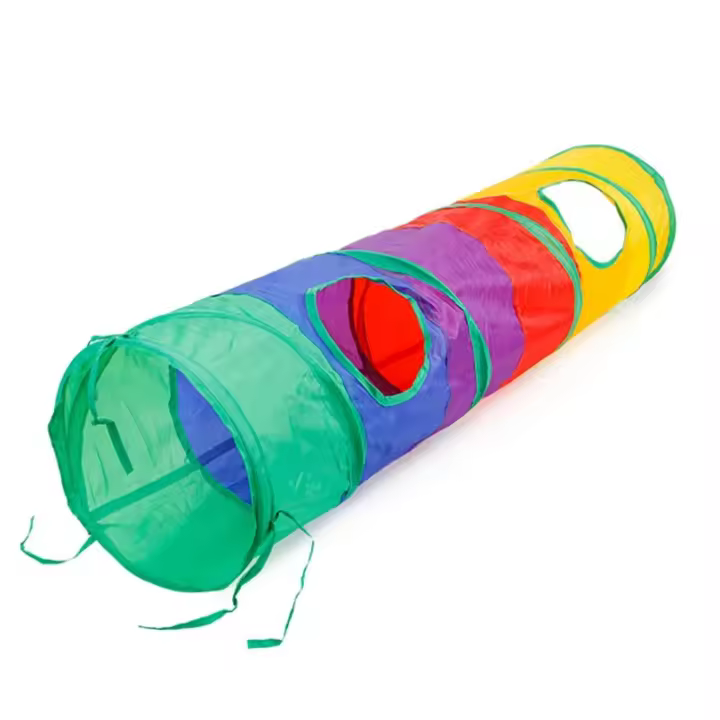 Túnel plegable para gatos, tubo de juego con bola, juguetes para mascotas - 1