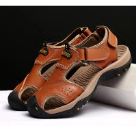 Sandalias clásicas de cuero genuino para hombre, zapatos transpirables de cuero de vaca, sandalias romanas suaves para exteriores, Verano - details 7