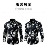 Camisa floral de entretenimiento de moda casual para hombre Camisa de algodón de manga larga - details 2