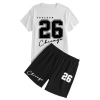 Conjunto Deportivo Casual para Hombres Camiseta de Impresión y Pantalones Cortos - details 4