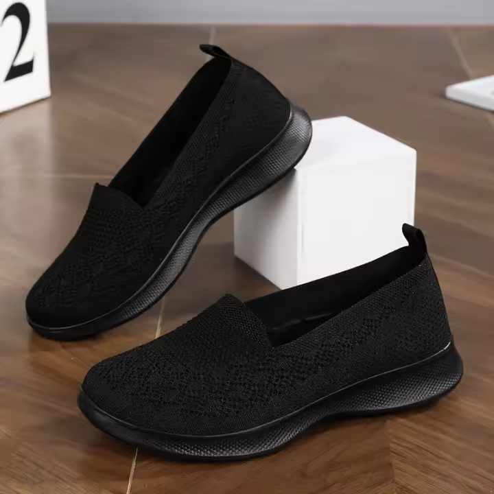 Zapatos planos ligeros deportivos de mujer de malla transpirable, suela suave y gruesa - 1