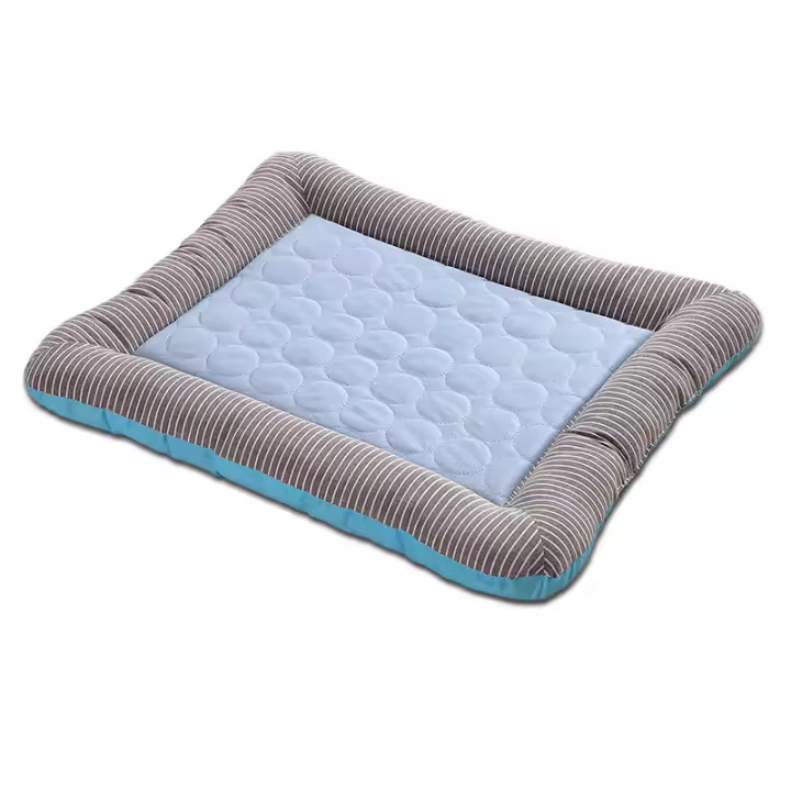 Cama con almohadilla de refrigeración para perros, gatos, cachorros, gatitos, manta fresca para mascotas, Material de seda de hielo suave para dormir en verano, rosa, azul, transpirable - 1