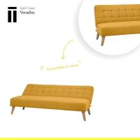 Sofá Cama Versalles con Apertura Clic-Clac Elegante y Cómodo Diseño Capitoné en Color Mascavo - details 1