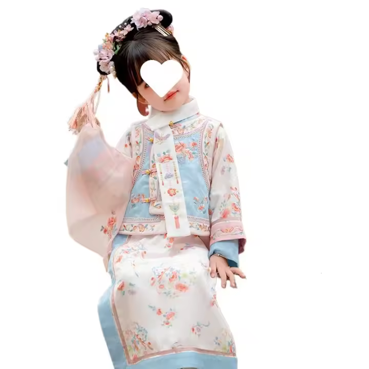 Estilo Hanfu para Niñas Conjunto de Ropa Gege de la Dinastía Qing Traje de Palacio de Concubina Inmortal Súper - 1