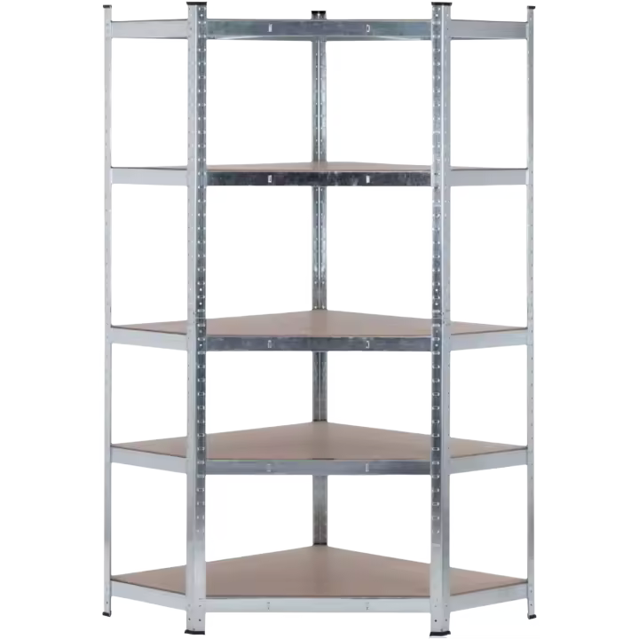 Estantería Esquinera Modular Gris 5 Baldas Ajustables 180x90x40x70,5cm 875Kg - 1