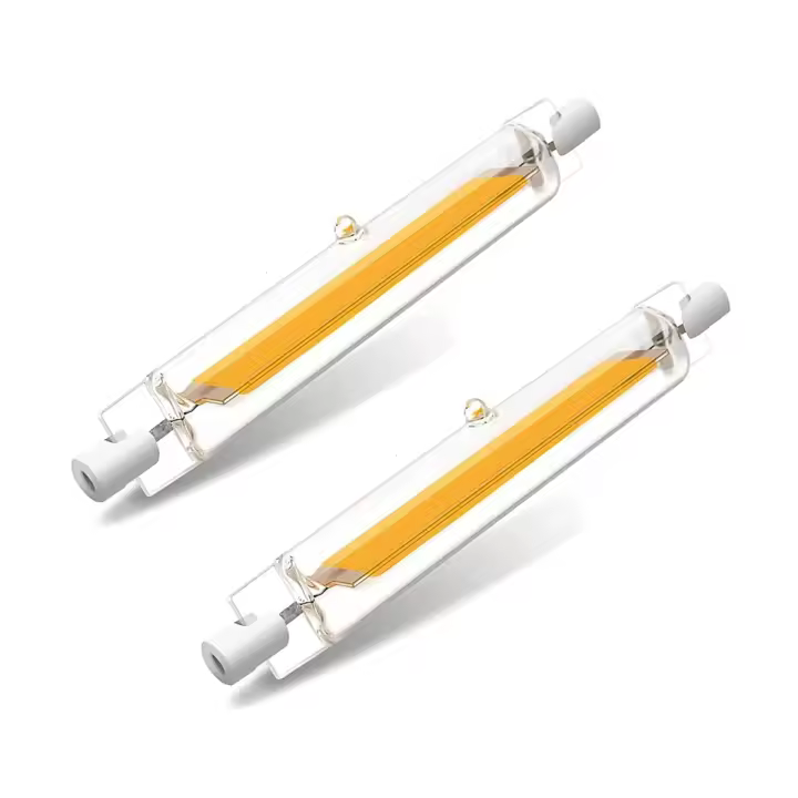 Lámparas LED R7S de 118 mm regulables, repuesto de bombillas LED R7S de 20 W para bombillas halógenas de 200 W, blanco cálido, paquete de 2 - 1