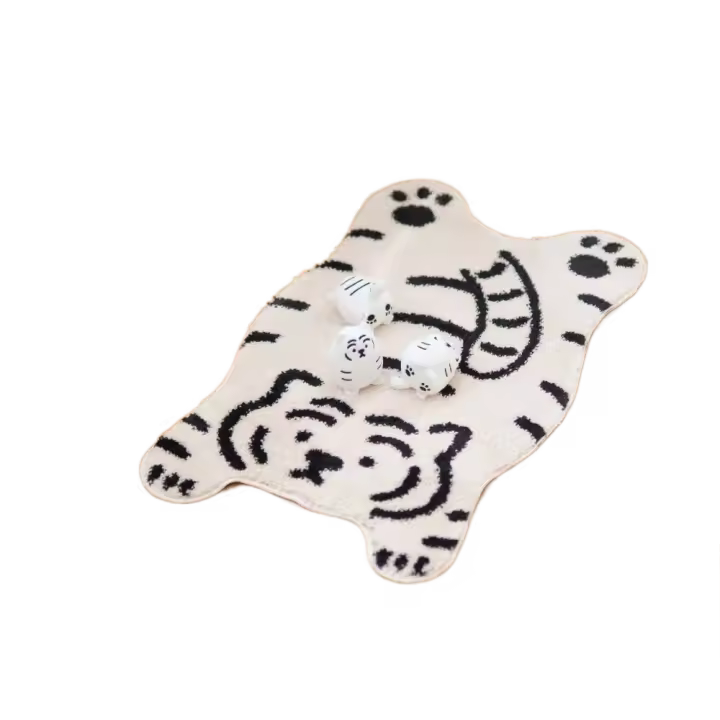 Alfombra de entrada, alfombra de Cachemira de imitación de tigre súper suave, alfombra antideslizante para el suelo, alfombras bonitas para el suelo del dormitorio - 1