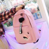Mochila de gran capacidad con hojas impresas, mochila de lona de Color sólido con hojas impresas, mochila portátil con cremallera de estilo universitario - details 18