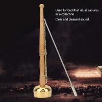 Meditation Prayer Bell,Buddhist Wooden Handle Brass Hand Bell,Temple Dharma Ritual Utensil,Singing Scripture Implement