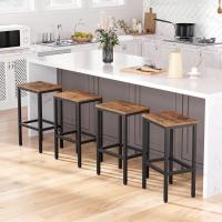 Juego de Taburetes de Bar de Altura de 61 cm Duradero Fácil Montaje Negro EBB01MD01 - details 12