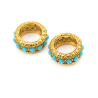 Color dorado mate, latón y perlas de imitación de plástico, espaciador de rueda, cuentas para pulsera, accesorios para hacer joyas Diy - details 5
