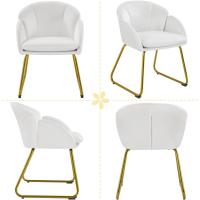 Terciopelo Sillon para Dormitorio Silla para Comedor Cocina Pata Metal Silla Sala de Estar Rosa Claro - details 46