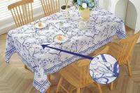 Mantel impermeable rectangular de primavera de verano, azul y blanco alternados, decoración de mesa de boda, hogar, cocina, restaurante - details 4