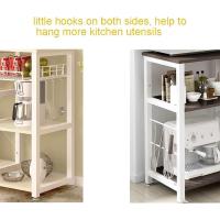Cocina Mueble para Almacenamiento de Cocina Estantes de Cocina con Ganchos para Almacenamento Estante de Horno de Microondas,Estanterías de Cocina con 3+3 estantes Blanco - details 11