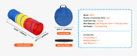 SucceBuy Tienda de campaña túnel de juego para niños pequeños, juguete colorido de túnel para gatear para bebés y mascotas, regalo plegable para interiores y exteriores para niños y niñas, rojo/amarillo/azul multicolor - details 6