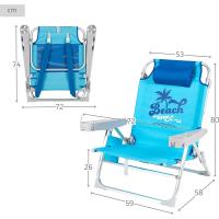playa plegable y reclinable 5 posiciones, Silla portátil plegable 55x67,5x86cm, Incluye cojín, 1 bolsillo, 1 bolsa con cremallera y topes antivuelco, Sillas de playa - details 17