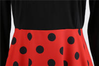 Women plaid print long sleeve vintage a line party dress v neck - details 76