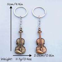 2 unid/set llavero de instrumento Musical Vintage guitarra y violín colgante joyería para hombres y mujeres accesorios únicos - details 2