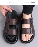 Sandalias deportivas de verano para hombre, estilo novedoso, para exteriores, de cuero genuino, para playa, informales - details 2