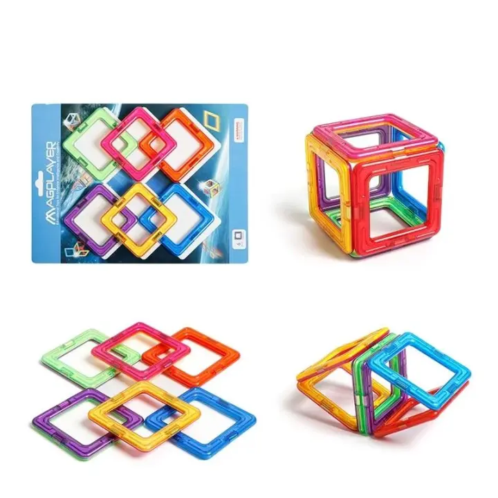 Conjunto de bloques de construcción magnéticos de 6 o 8 piezas Forma cuadrada Juguetes para niños Diseñador de bloques Conjuntos educativos Regalos para niños en 2024 - 1