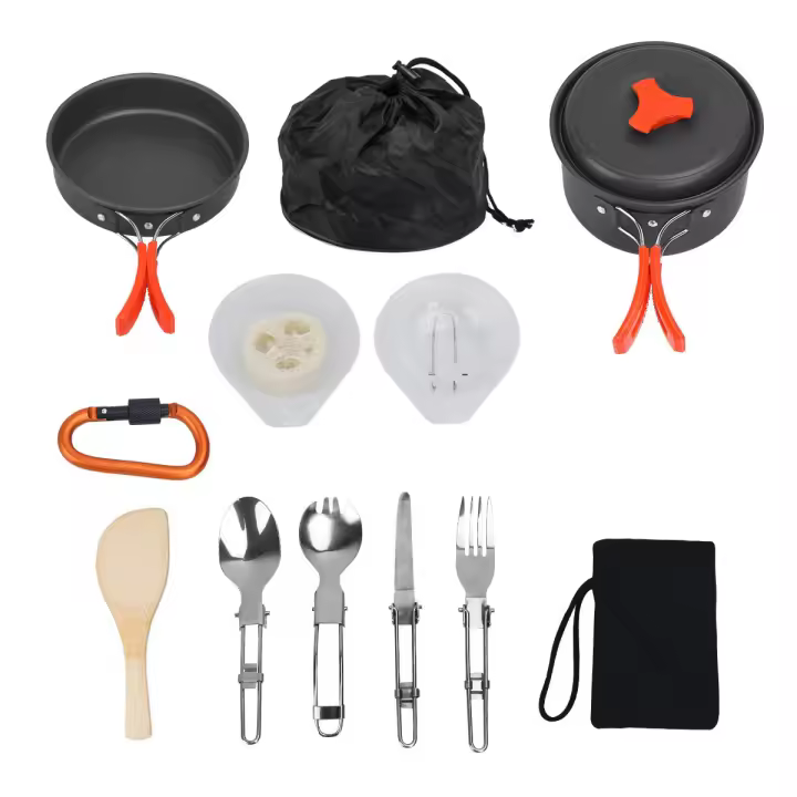 Juego de utensilios de cocina portátiles para acampar - 1