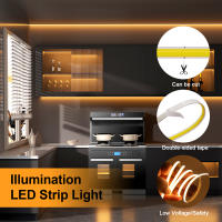 Tira de luces LED COB Superfina, cinta suave y Flexible de 5mm, 320LED/m, cc 12V, barra de luz roja, verde, azul, blanco frío y cálido para iluminación de decoración - details 3