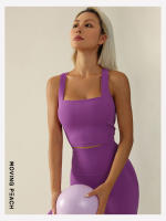 Camiseta sin mangas deportiva MOVING PEACH, sujetador transpirable, Top corto para correr, tirantes anchos para los hombros, espalda cruzada, Yoga, baile, uso diario, BVX - details 4