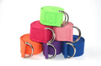 Correa de Yoga elástica con hebilla de anillo en D, cinturón de entrenamiento de algodón duradero, ejercicio de Fitness deportivo, correas ajustables para cintura y pierna - details 10