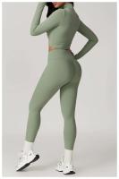 Conjunto de Yoga de Manga Larga Top de Correa Alta y Leggings Deportivos para Mujeres - details 23