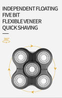 Kemei-Afeitadora eléctrica 5 en 1 para hombre, máquina de afeitar recargable, para cabeza calva, pulidora de pelo, recortadora flotante, 5 cabezales de cuchilla - details 3