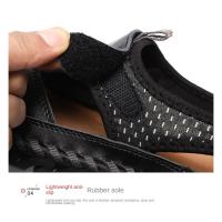 Sandalias de cuero para hombre, zapatos informales antideslizantes, cómodos, transpirables, para playa, talla grande 38-48 - details 6