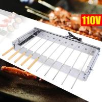 Parrilla eléctrica de acero inoxidable para barbacoa, rejilla para parrilla, pinchos, giro automático, utensilios de cocina - details 7