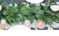 Plantas artificiales falsas de eucalipto y Ratán, enredadera verde, hoja de sauce, hiedra de seda, guirnalda colgante de pared para decoración de fiesta, boda y hogar, 180cm - details 6