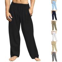 Pantalones sueltos de lino y algodón para hombre, pantalón informal de verano, Color sólido, talla grande, S-5XL - details 3