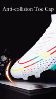 Zapatos de fútbol transpirables de tobillo alto para hombre, botas de fútbol de entrenamiento profesional al aire libre, antideslizantes, ligeras - details 9