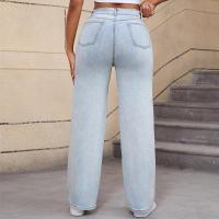 Vaqueros azules sueltos con agujeros para mujer, pantalones acampanados, moda 2025, cintura media para adolescentes - details 3
