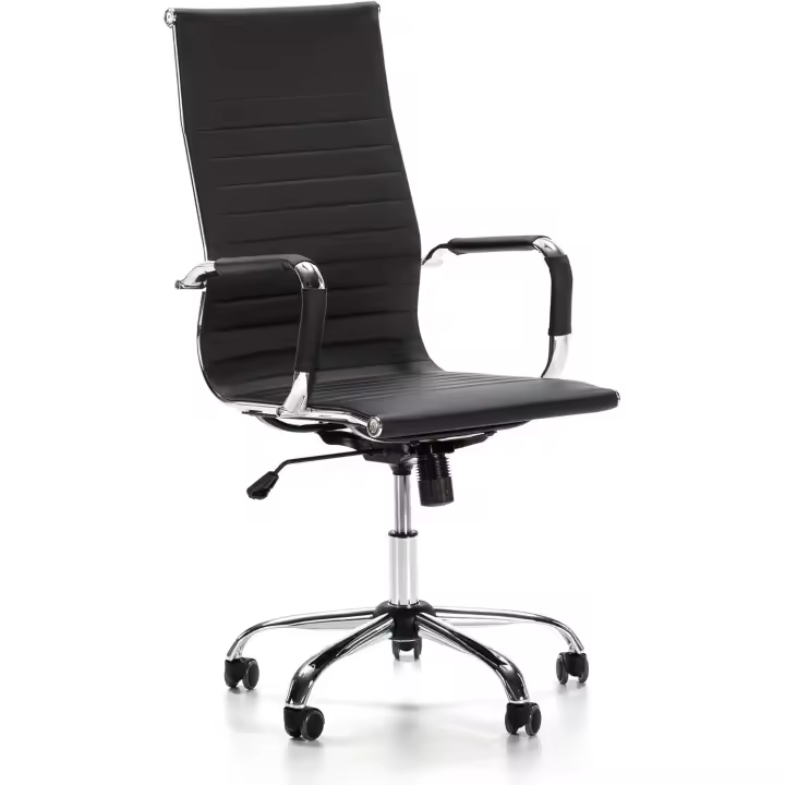 Blanco, Piel sintética, Silla ejecutiva con reposacabezas y conjín engrosados, Altura Ajustable, Diseño ergonómico - 1