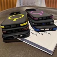 Para iPhone 16 Pro Max funda de teléfono con marco bicolor mate Magsafe de lujo para iPhone 12 13 14 15 11 Pro Max funda protectora magnética - details 2