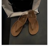 Sandalias de mujer de estilo romano con nicho de fondo plano de vacaciones con punta retro en espiga de temperamento minimalista - details 10