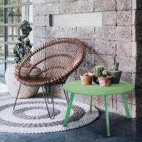 Mesa Auxiliar pequeña, Mesa Auxiliar Redonda de Metal, Ligera, Resistente a la Intemperie, Mesa Auxiliar para Sala de Estar, Pasillo, Dormitorio, jardín, terraza, balcón (Verde Salvia) - details 1