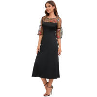 2025 Primavera/Verano Nueva falda larga de vestido bordado de encaje para mujer grande - details 5